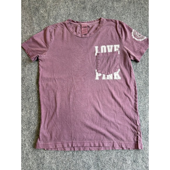 PINK Victoria's Secret Tops - Victoria's Secret PINK Short Sleeve Pocket T-Shirt Faded Purple XS